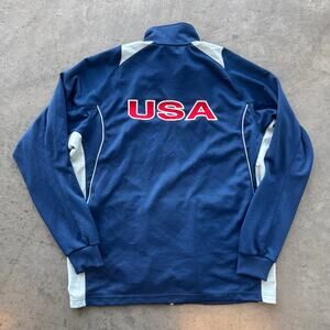 Vintage Y2K Mizuno USA Volleyball Zip Track Jacket Navy Blue Large